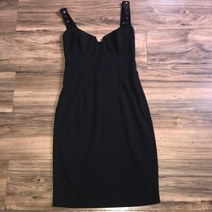 Venus black little dress criss cross sweetheart studs size 2
